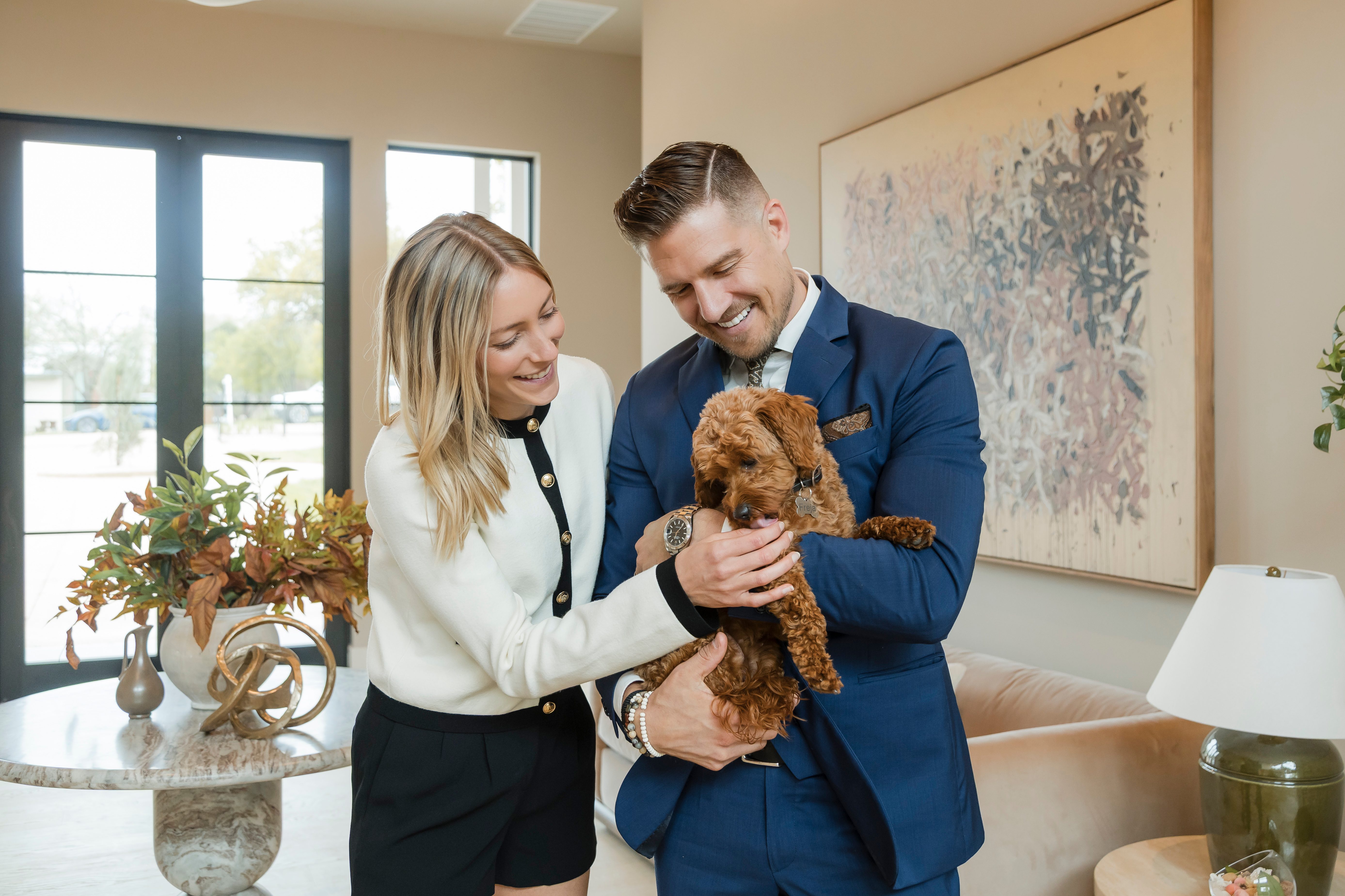 Jesper and Renée Täktblad with their dog Freja